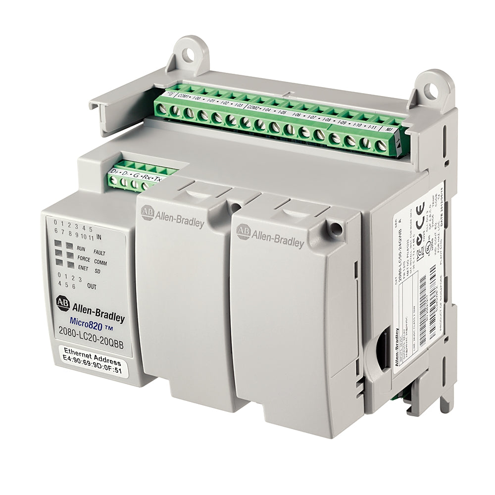 Micro820 20 I/O ENet/IP Controller 2080-LC20-20QWB