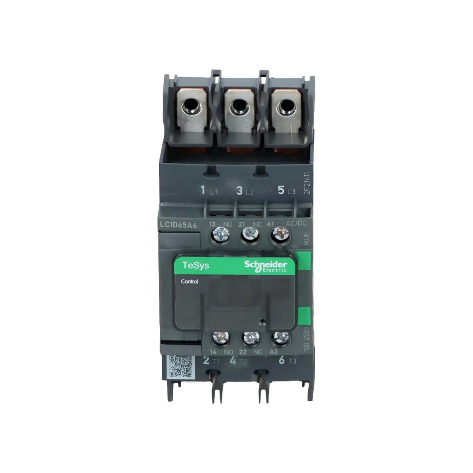 Schneider TeSys Deca Contactor 65A 3P 40HP 480V | LC1D65A6 Series