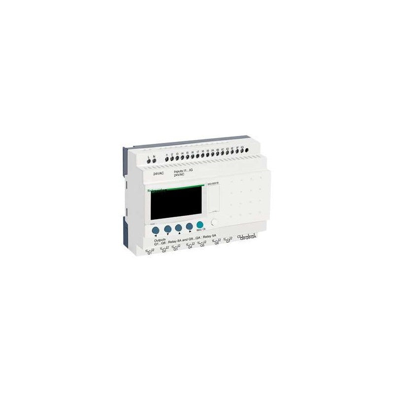 SR3B261B - modular smart relay Zelio Logic - 24 I O - 24 V AC - clock - display